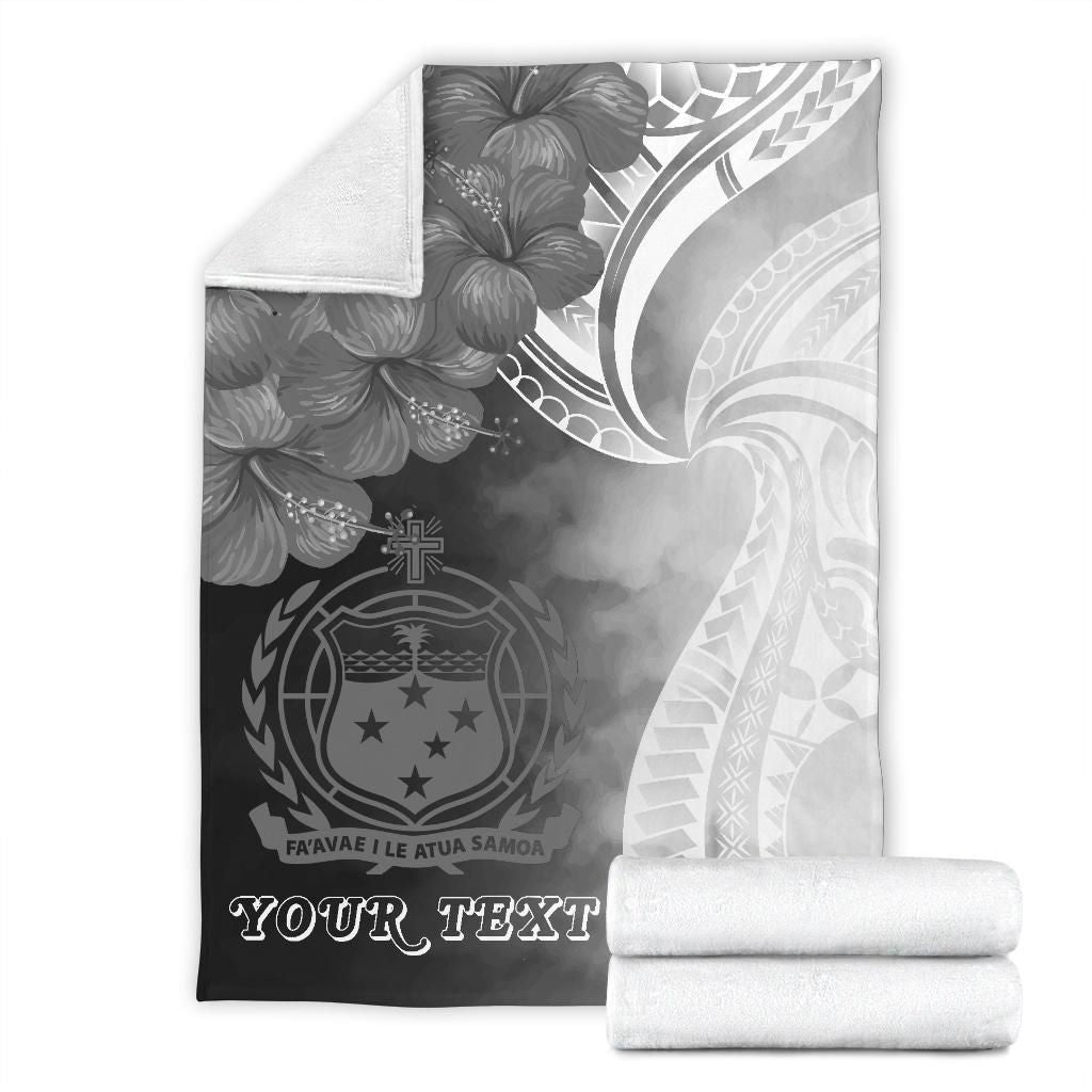 Samoa Custom Personalised Premium Blanket - Samoa Seal Wave Style (Black)