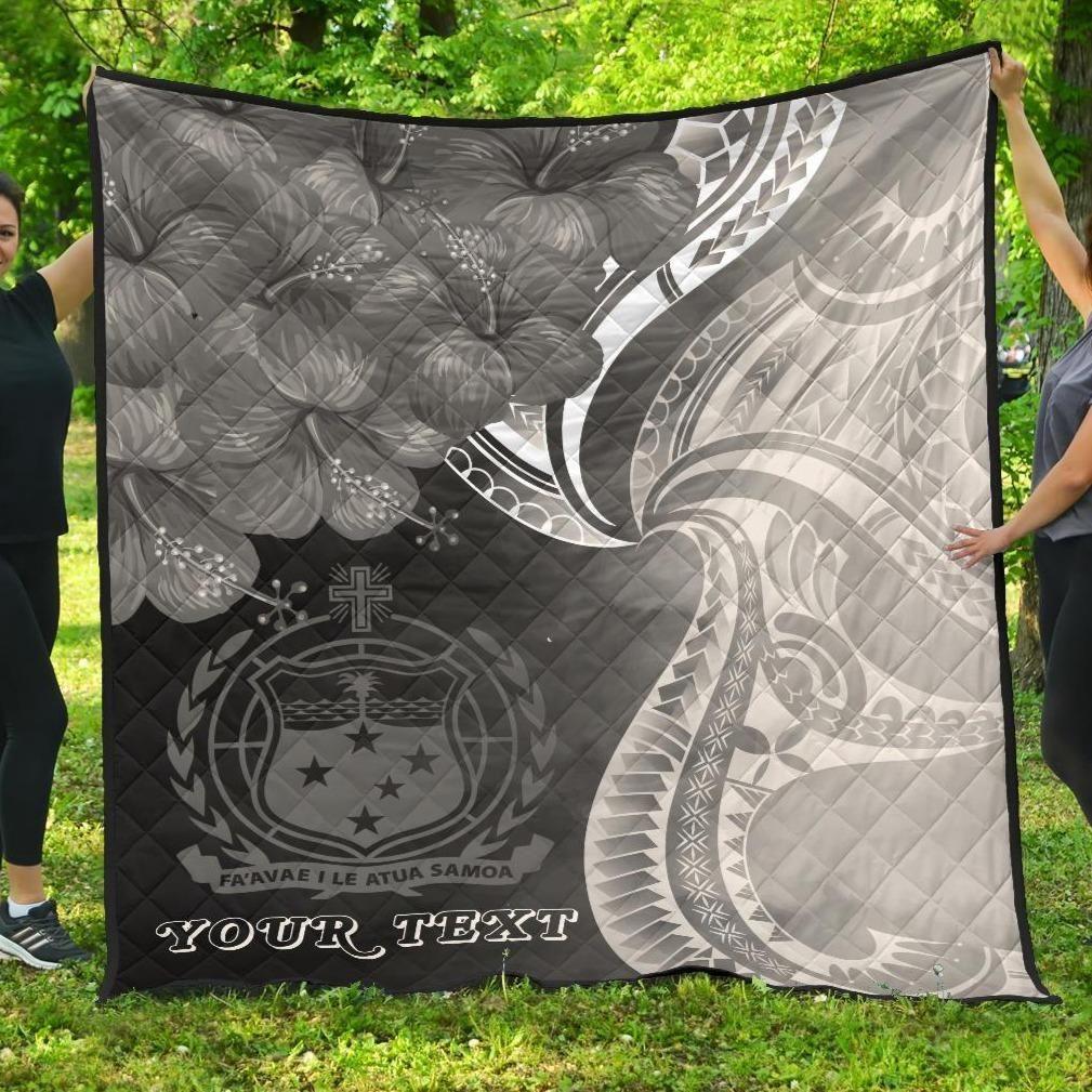 Samoa Custom Personalised Premium Quilt - Samoa Seal Wave Style (Black)