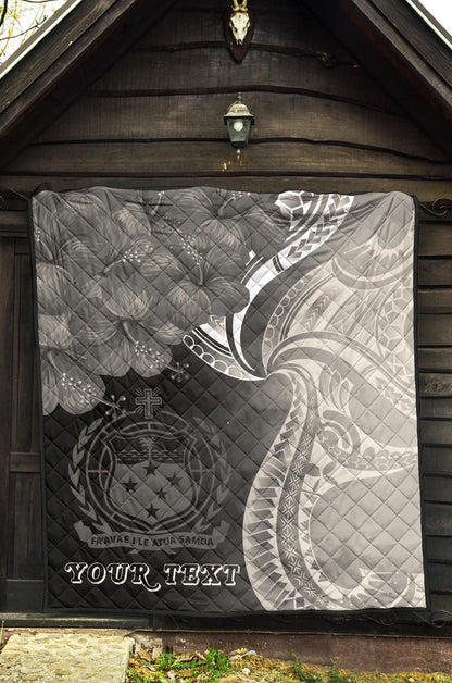 Samoa Custom Personalised Premium Quilt - Samoa Seal Wave Style (Black)