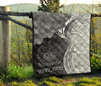 Samoa Custom Personalised Premium Quilt - Samoa Seal Wave Style (Black)