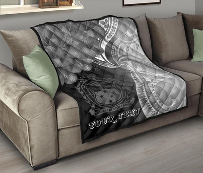 Samoa Custom Personalised Premium Quilt - Samoa Seal Wave Style (Black)