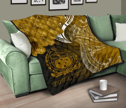 Samoa Custom Personalised Premium Quilt - Samoa Seal Wave Style (Gold)