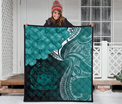 Samoa Custom Personalised Premium Quilt - Samoa Seal Wave Style (Green)