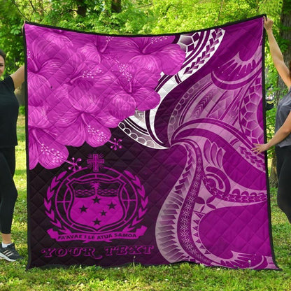 Samoa Custom Personalised Premium Quilt - Samoa Seal Wave Style (Pink)