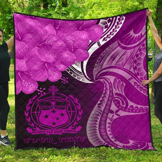 Samoa Custom Personalised Premium Quilt - Samoa Seal Wave Style (Pink)