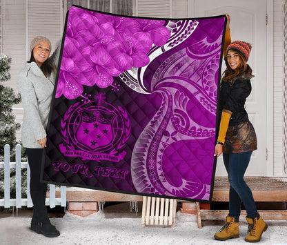 Samoa Custom Personalised Premium Quilt - Samoa Seal Wave Style (Pink)