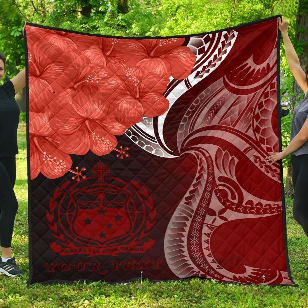 Samoa Custom Personalised Premium Quilt - Samoa Seal Wave Style (Red)