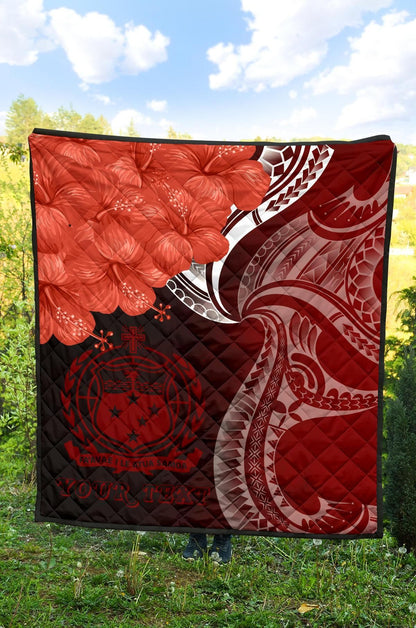 Samoa Custom Personalised Premium Quilt - Samoa Seal Wave Style (Red)