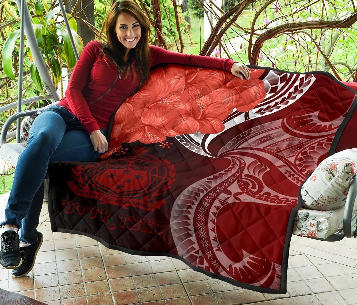 Samoa Custom Personalised Premium Quilt - Samoa Seal Wave Style (Red)