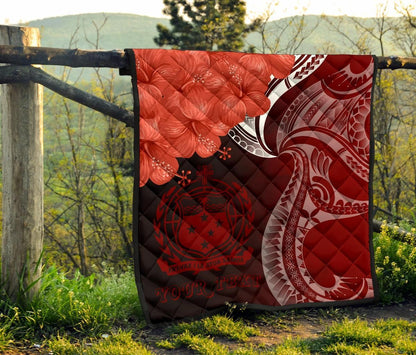 Samoa Custom Personalised Premium Quilt - Samoa Seal Wave Style (Red)