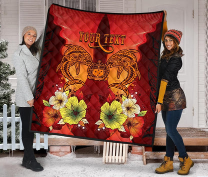 Samoa Custom Personalised Premium Quilt - Tribal Tuna Fish