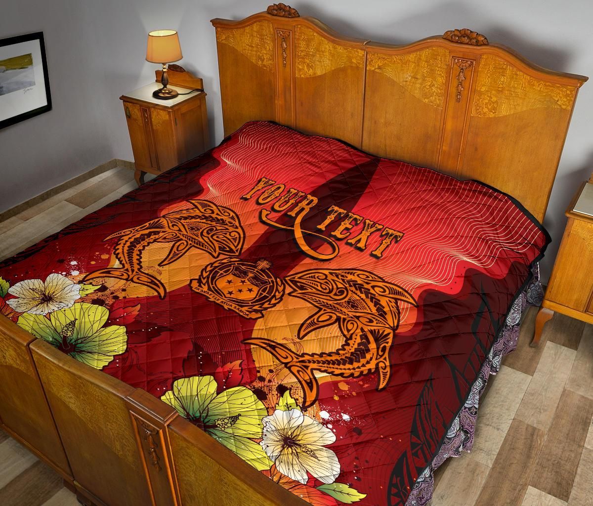 Samoa Custom Personalised Premium Quilt - Tribal Tuna Fish