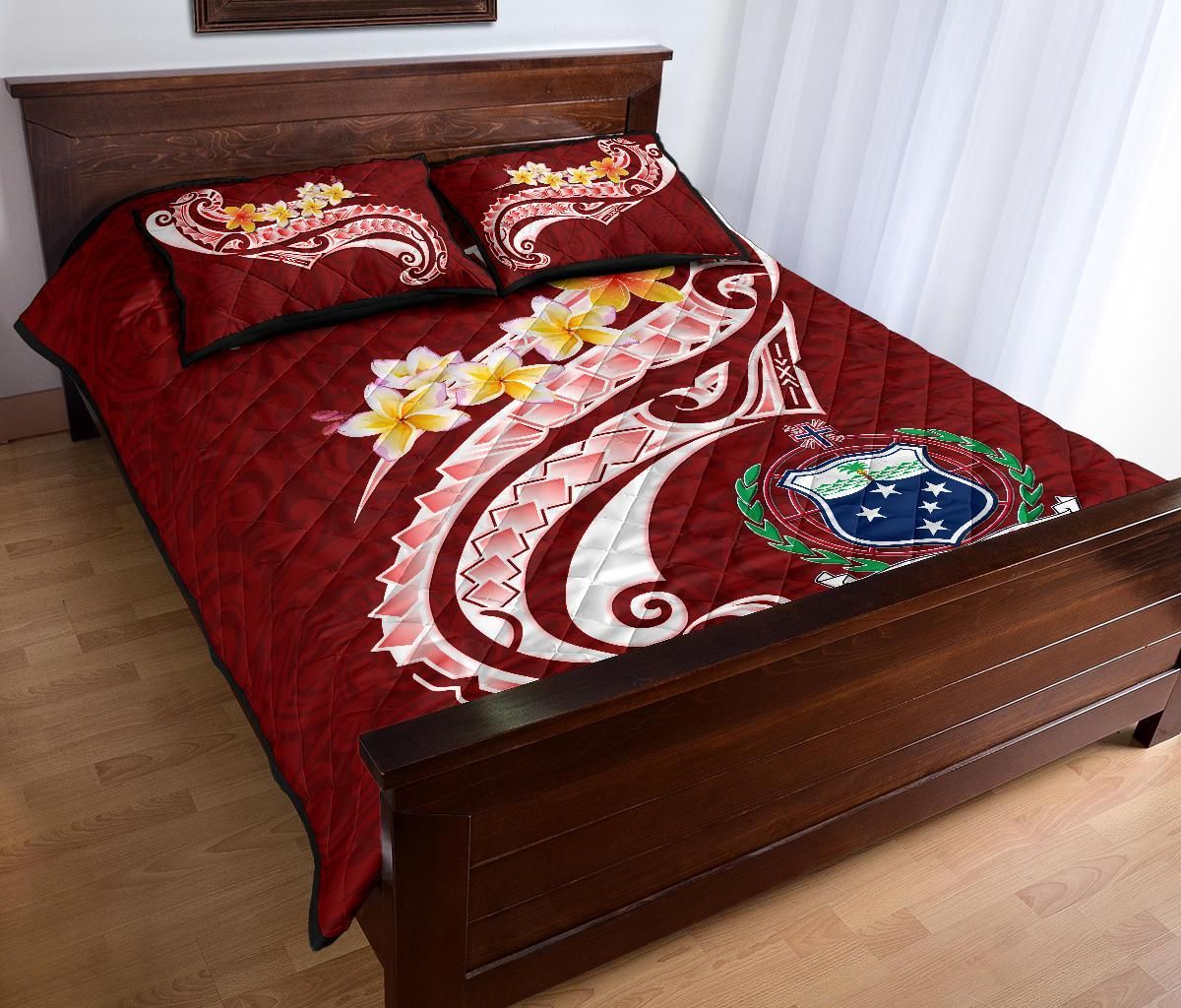 Samoa Custom Personalised Quilt Bed Set - Samoa Seal Polynesian Patterns Plumeria
