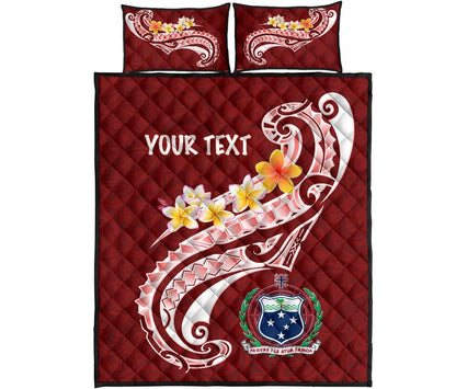 Samoa Custom Personalised Quilt Bed Set - Samoa Seal Polynesian Patterns Plumeria