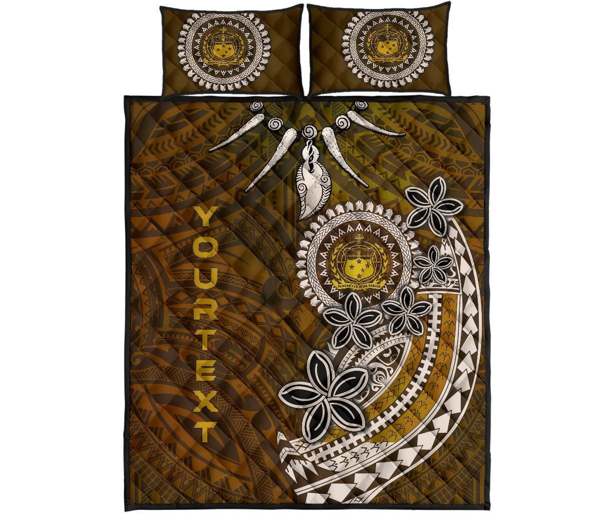 Samoa Custom Personalised Quilt Bed Sets - Polynesian Boar Tusk