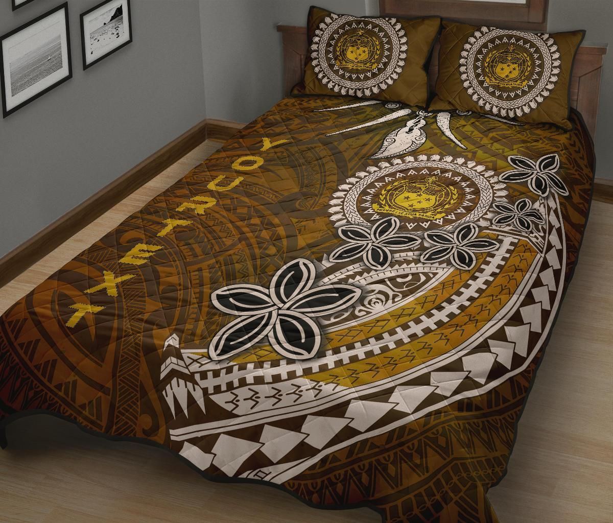 Samoa Custom Personalised Quilt Bed Sets - Polynesian Boar Tusk