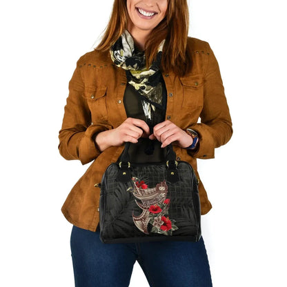 Samoa Custom Personalised Shoulder Handbag - Polynesian Tribal Tattoo