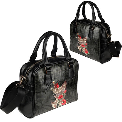 Samoa Custom Personalised Shoulder Handbag - Polynesian Tribal Tattoo