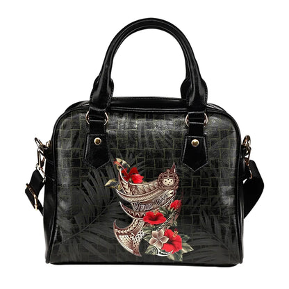 Samoa Custom Personalised Shoulder Handbag - Polynesian Tribal Tattoo