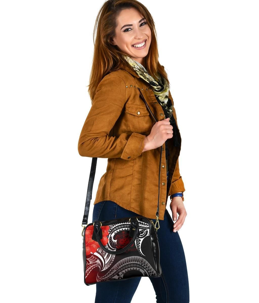 Samoa Custom Personalised Shoulder Handbag - Samoa Seal Wave Style (Red)