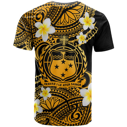 Samoa Custom Personalised T-Shirt - Plumeria Polynesian Vibe Gold