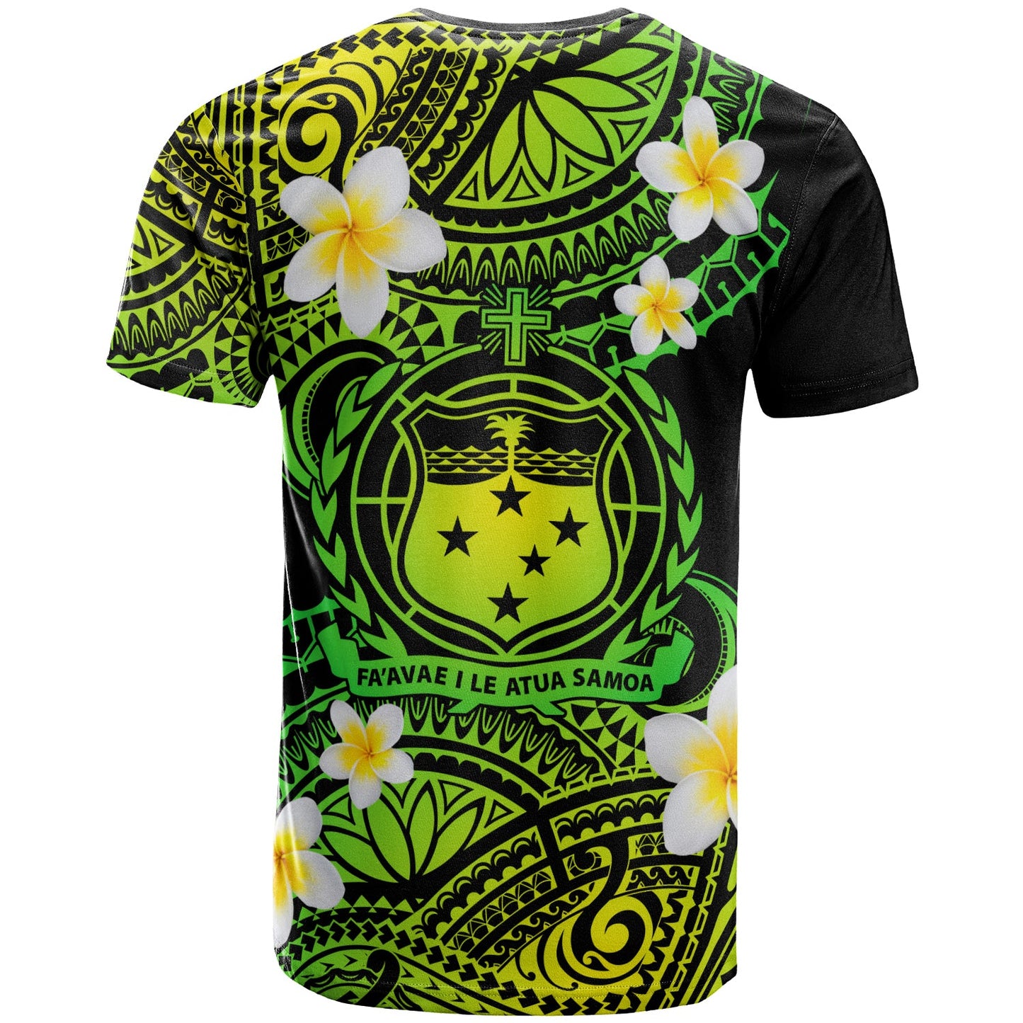 Samoa Custom Personalised T-Shirt - Plumeria Polynesian Vibe Green