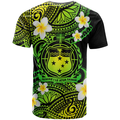 Samoa Custom Personalised T-Shirt - Plumeria Polynesian Vibe Green
