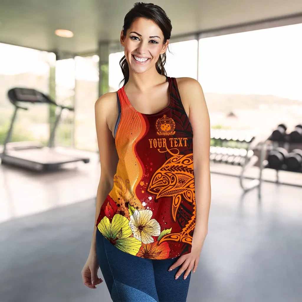 Samoa Custom Personalised Women Racerback Tank - Tribal Tuna Fish