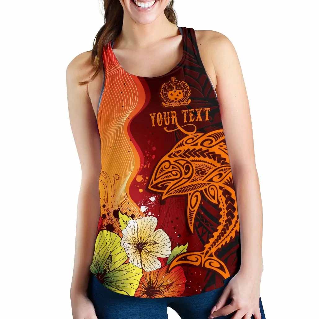 Samoa Custom Personalised Women Racerback Tank - Tribal Tuna Fish