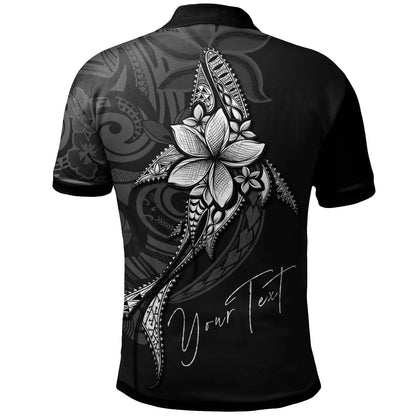 Samoa Custom Personalised Polo Shirt - Fish With Plumeria Flowers Style
