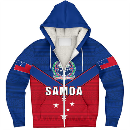 Samoa Sherpa Hoodie Custom Polynesian Tribal Sport Style