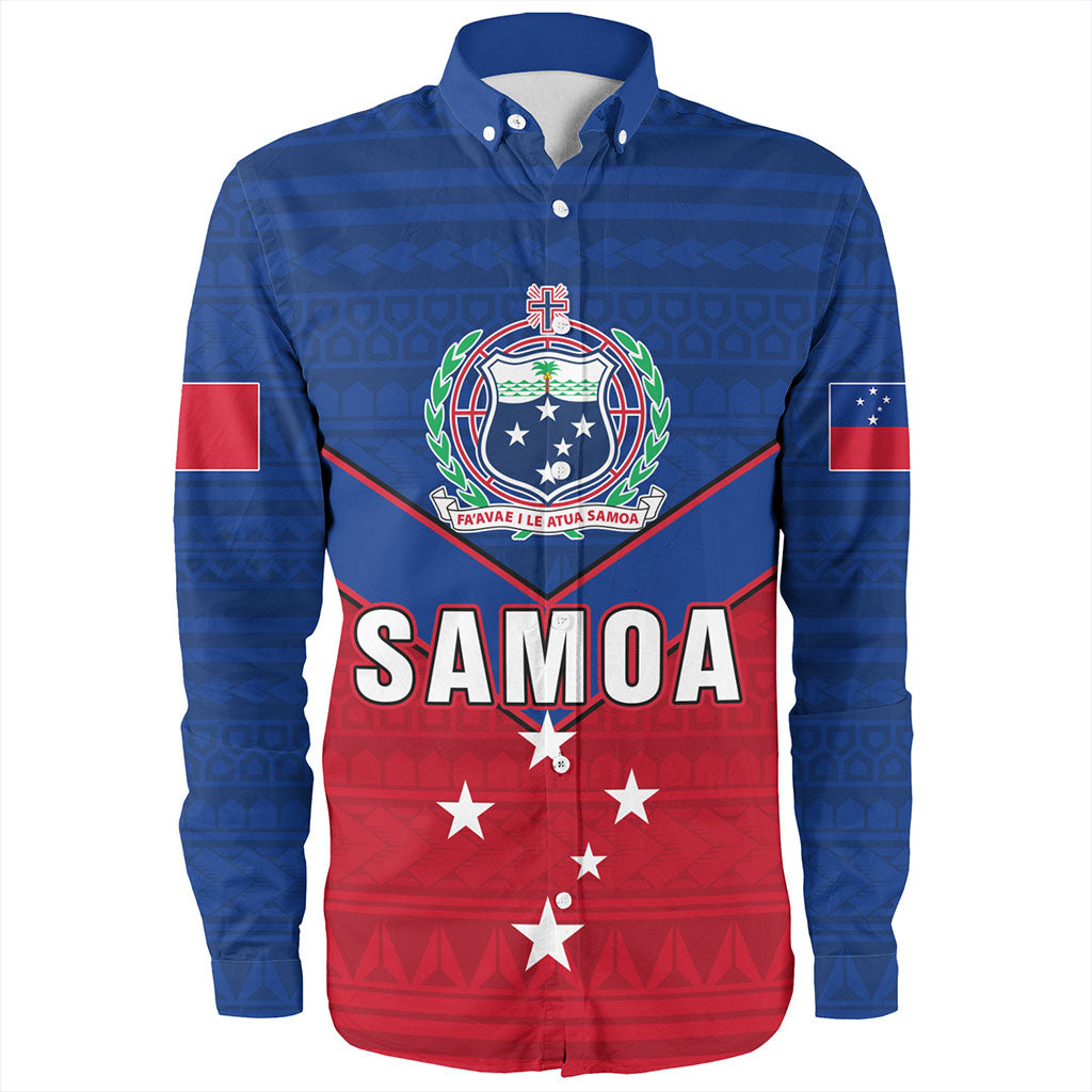Samoa Long Sleeve Shirt Custom Polynesian Tribal Sport Style