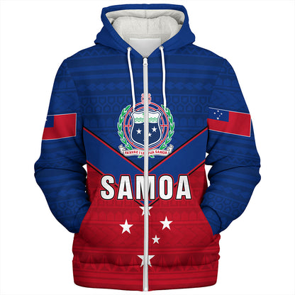 Samoa Sherpa Hoodie Custom Polynesian Tribal Sport Style
