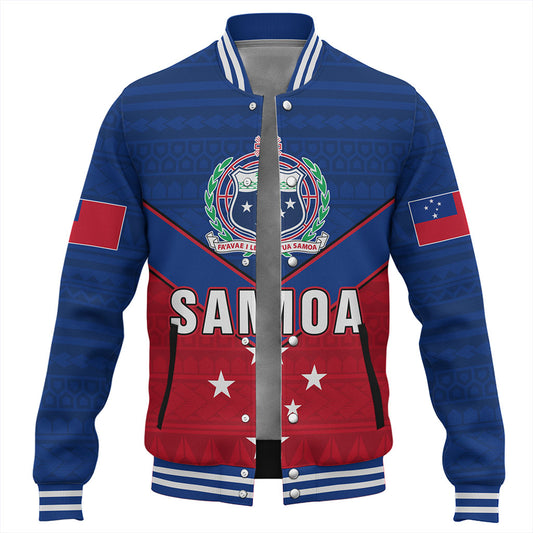 Samoa Baseball Jacket Custom Polynesian Tribal Sport Style