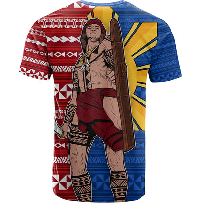 Philippines Filipinos T-Shirt Polynesian Pattern With Lapu-Lapu Hero