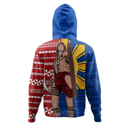 Philippines Filipinos Hoodie Polynesian Pattern With Lapu-Lapu Hero