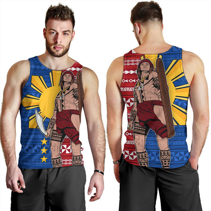 Philippines Filipinos Tank Top Polynesian Pattern With Lapu-Lapu Hero