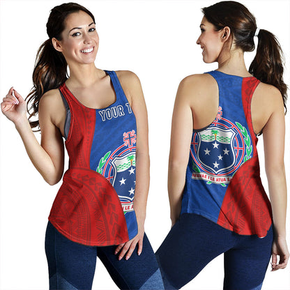 Samoa Women Tank Custom Polynesian Pattern With Coat Of Arms