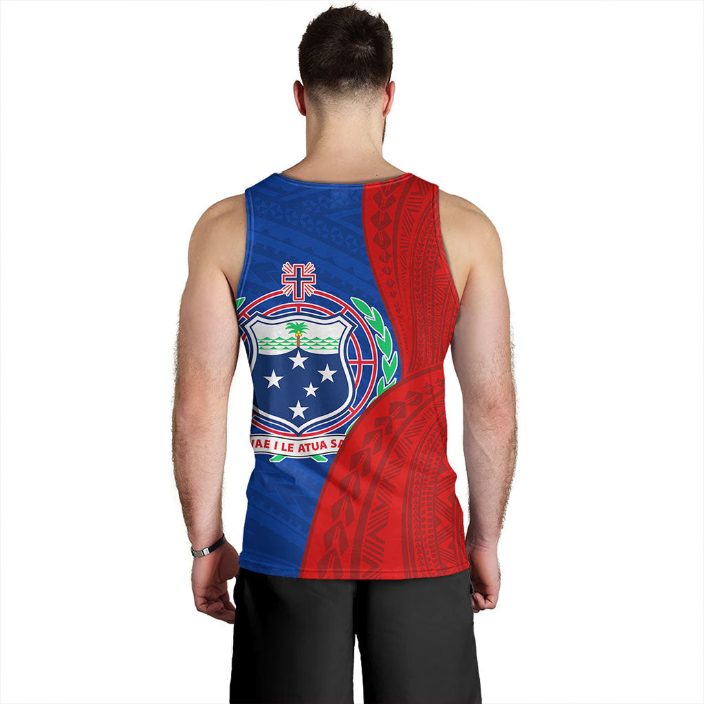 Samoa Tank Top Custom Polynesian Pattern With Coat Of Arms
