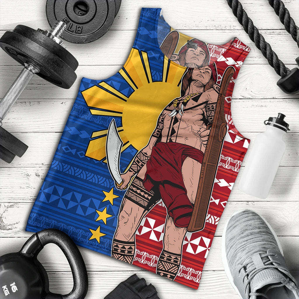Philippines Filipinos Tank Top Polynesian Pattern With Lapu-Lapu Hero