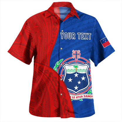 Samoa Hawaiian Shirt Custom Polynesian Pattern With Coat Of Arms