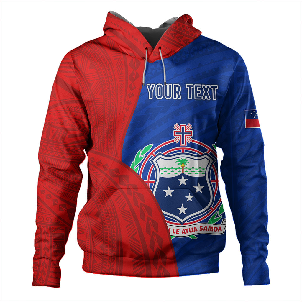 Samoa Hoodie Custom Polynesian Pattern With Coat Of Arms
