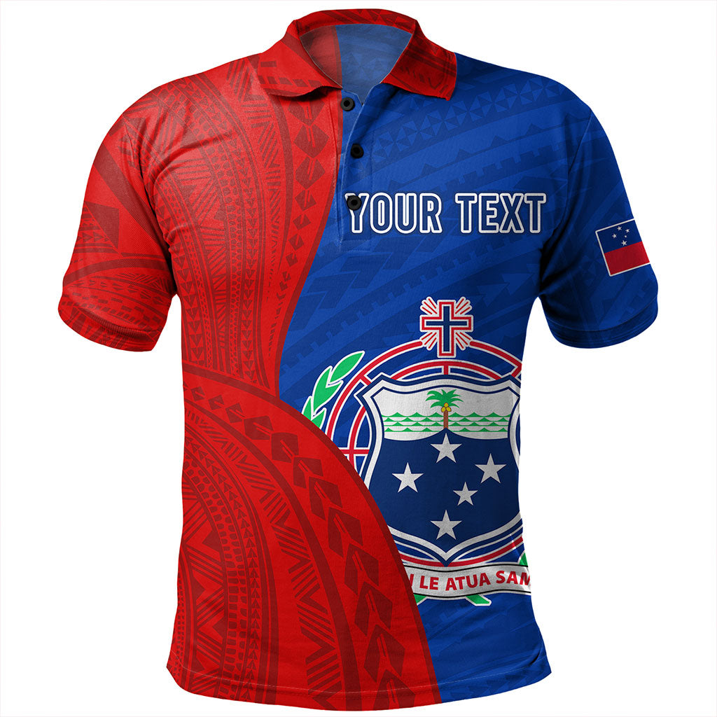 Samoa Polo Shirt Custom Polynesian Pattern With Coat Of Arms