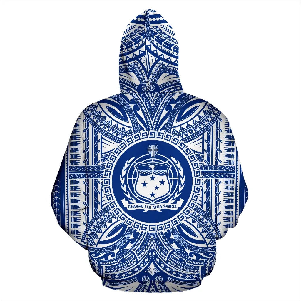 Samoa ll Over Hoodie - Samoa Coat Of rms Polynesian Flag Color