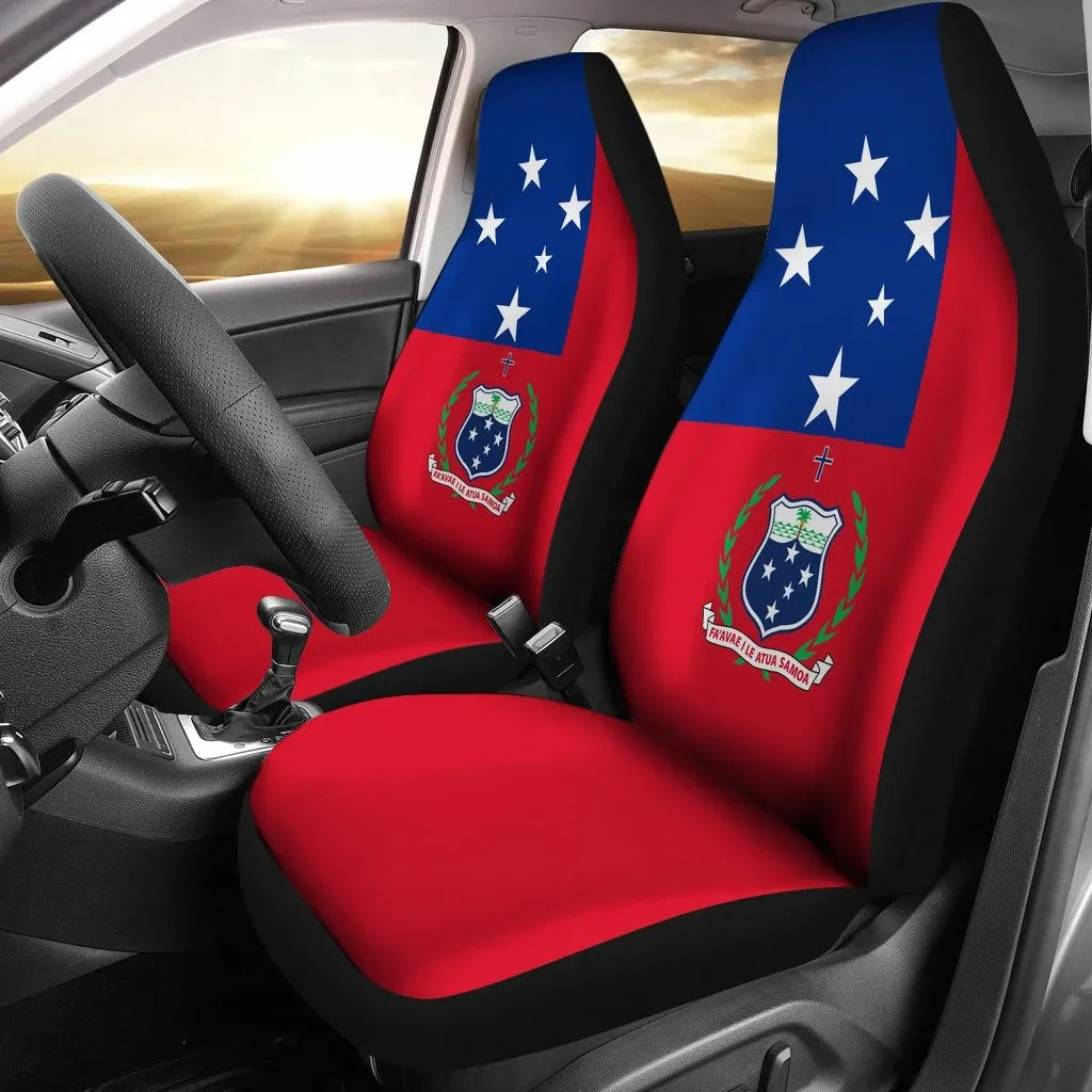 Samoa Car Seat Cover - Samoa Flag Coat Of Arms