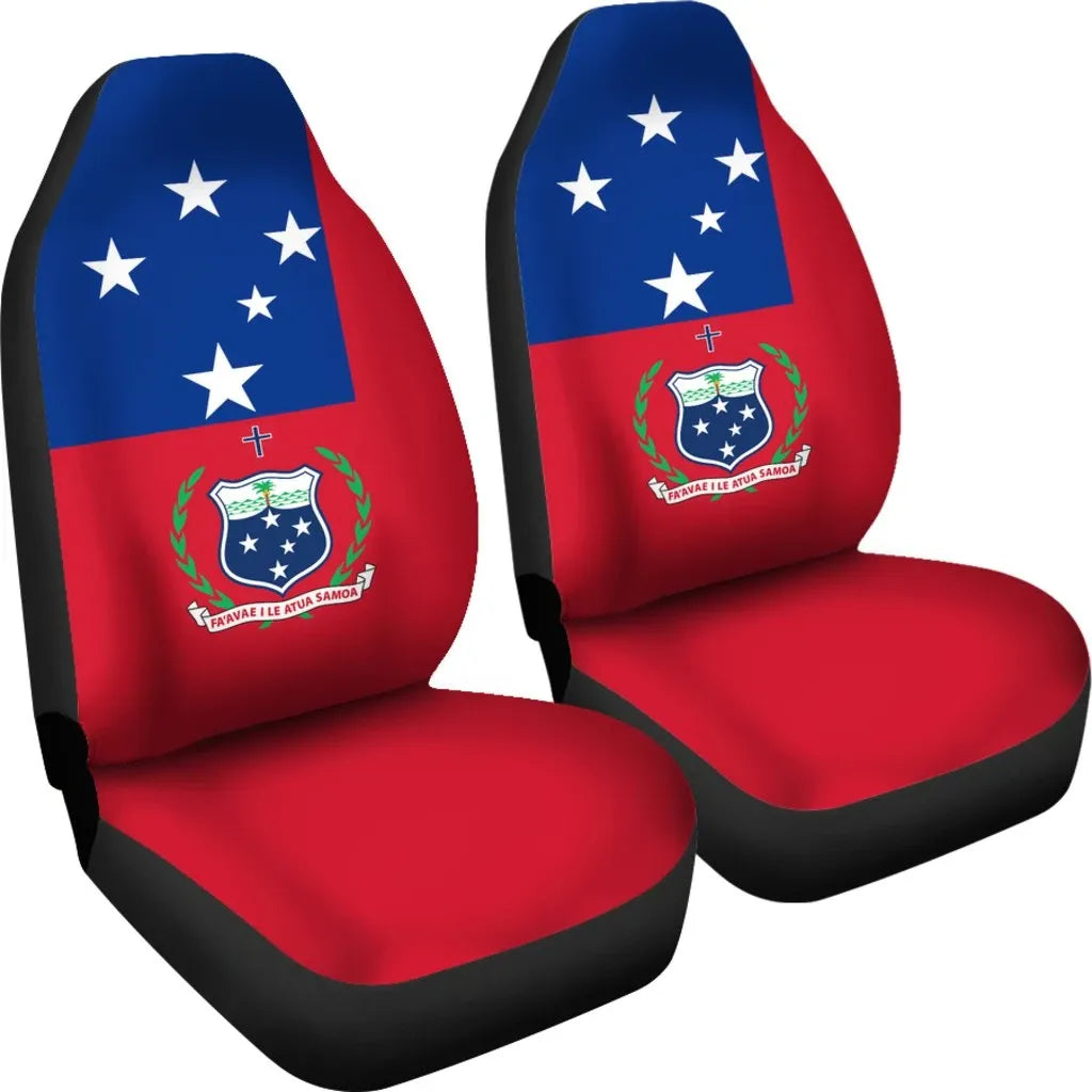 Samoa Car Seat Cover - Samoa Flag Coat Of Arms