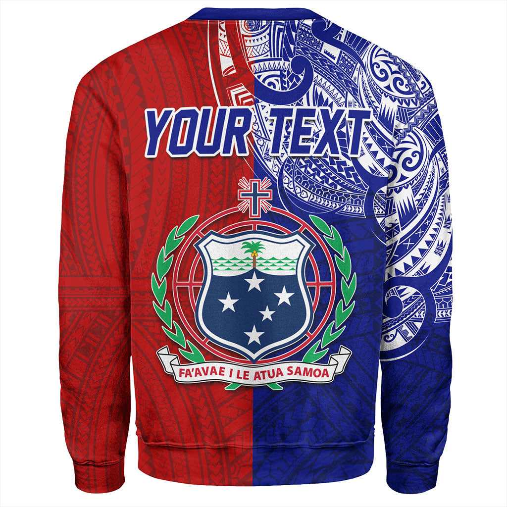 Samoa Sweatshirt Custom Half Style Flag And Coat Of Arms
