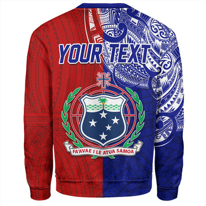 Samoa Sweatshirt Custom Half Style Flag And Coat Of Arms