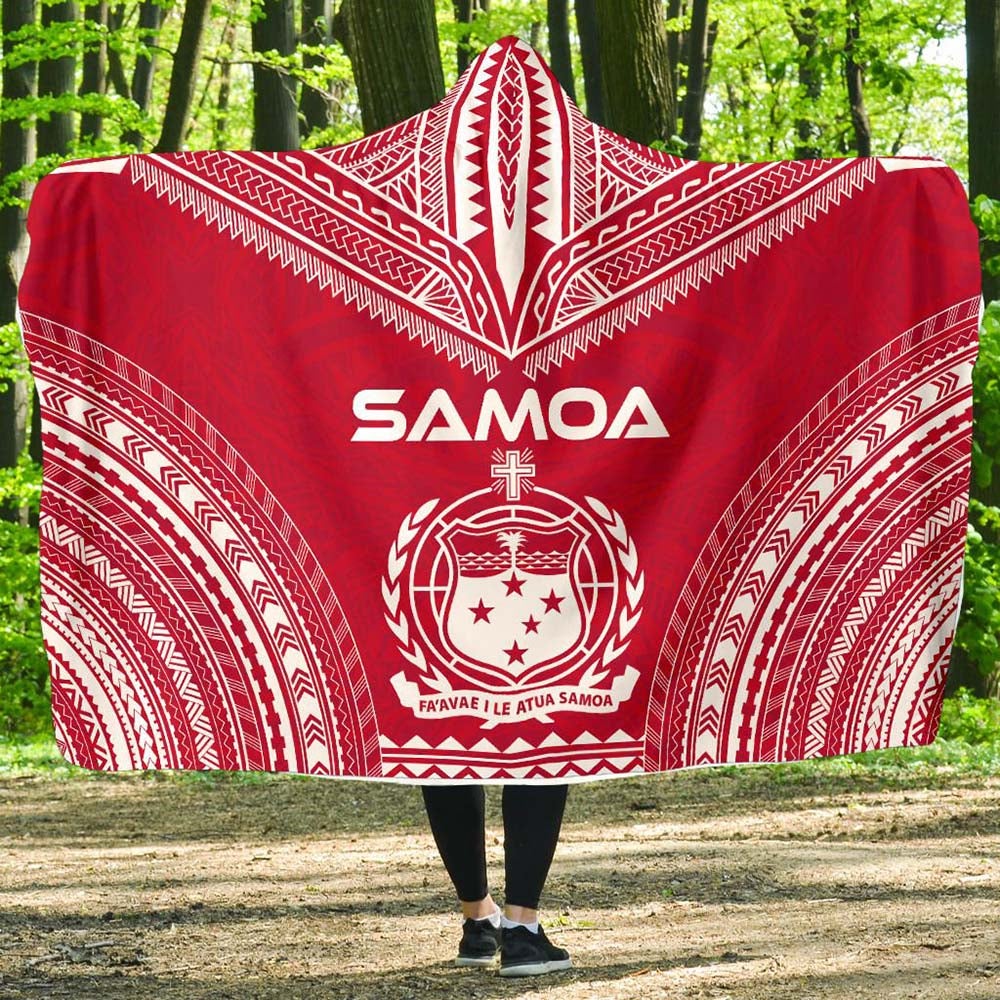 Samoa Flag Polynesian Chief Hooded Blanket