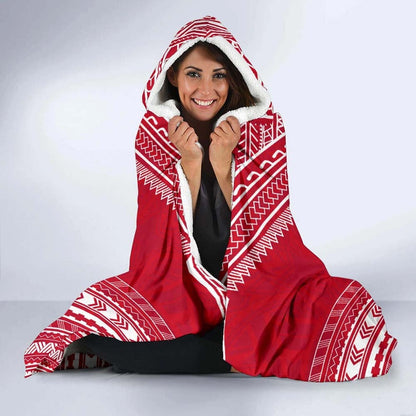 Samoa Flag Polynesian Chief Hooded Blanket